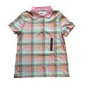 Lands End Pink Checkered Polo